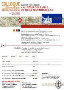 Colloque 200 ans de la Maison-Mère des Lazaristes : "au coeur de la Ville un coeur Missionnaire" @ MAISON-MÈRES LAZARISTES | Paris | Île-de-France | France